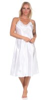 Damen 2 Teiler Kimono Negligé Nachtmantel Satinrobe mit Spitze; Ecru/XXL/44