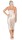 Damen Negligé Nachtwäsche Nachtkleid Dessous Satin;  Beige/L