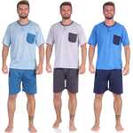 Herren Pyjama Short und T-Shirt Schlaf-Anzug Gr. S M L XL XXL