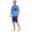 Herren Pyjama Short und T-Shirt Schlaf-Anzug; Blau XL/52