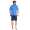 Herren Pyjama Short und T-Shirt Schlaf-Anzug; Blau XL/52