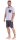 Herren Pyjama Short und T-Shirt Schlaf-Anzug; Grau S/46