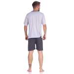 Herren Pyjama Short und T-Shirt Schlaf-Anzug; Grau XL/52