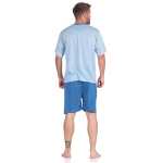 Herren Pyjama Short und T-Shirt Schlaf-Anzug; Grüngrau XXL/54