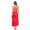 Damen langes Satin Negligé Nachtkleid Dessous + G-String, Weinrot/M