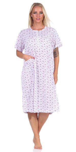 Damen Nachthemd Sleepshirt; Weiß-Bordo XXL/44