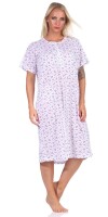 Damen Nachthemd Sleepshirt; Weiß-Bordo XXL/44