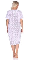 Damen Nachthemd Sleepshirt; Weiß-Bordo XXL/44