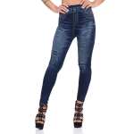Damen Leggings Jeggings Denim-Look Hoher Bund