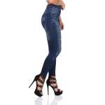 Damen Leggings Jeggings Denim-Look Hoher Bund