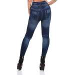 Damen Leggings Jeggings Denim-Look Hoher Bund