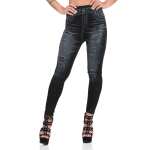 Damen Leggings Jeggings Denim-Look Hoher Bund