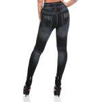 Damen Leggings Jeggings Denim-Look Hoher Bund