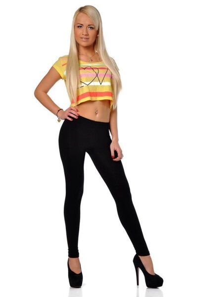 Damen Basic Leggings,  Schwarz/M/38