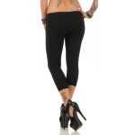 Damen 3/4 Leggings Leggins kurz mit Strass Gr. S/36 , M/38
