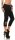 Damen 3/4 Leggings Leggins kurz mit Strass Gr. S/36 , M/38 Schwarz S/36