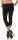 Damen 3/4 Leggings Leggins kurz mit Strass Gr. S/36 , M/38 Schwarz S/36