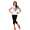 Damen Sport Fitness Leggings Slim; Schwarz 3/4 L