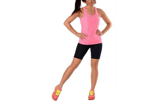 Damen Sport Fitness Leggings Slim; Schwarz 1/2 XL