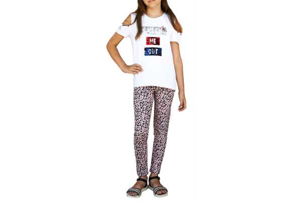 Mädchen Kinder Leggings gemustert in Baumwolle