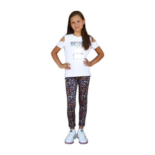 Mädchen Kinder Leggings gemustert in Baumwolle; Muster-3 128/134