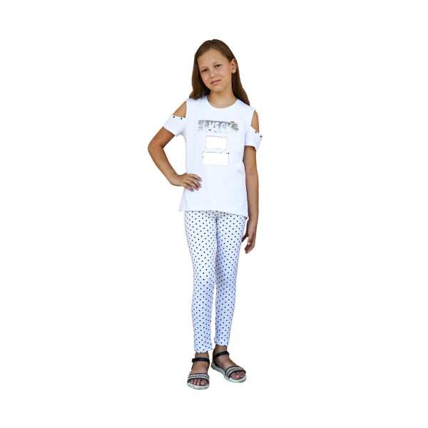 Mädchen Kinder Leggings gemustert in Baumwolle; Muster-4 128/134
