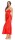 Damen langes Satin Negligé Nachtkleid Dessous + G-String, Rot/L