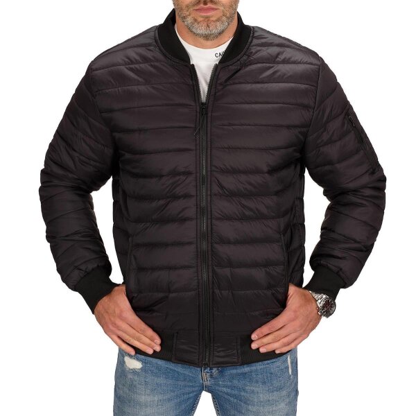 Herren Sportjacke Übergangsjacke Sweatjacke Steppjacke Jacke Bomberjacke Schwarz XL