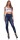 Damen Leggings Jeggings Denim-Look Hoher Bund Blau-1 S/M/L