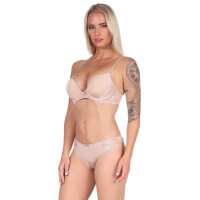 Push-up-BH mit Panty Set; Beige 75 Cup C