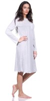 Damen Nachtkleid Nachthemd Sleepshirt mit Knopfleiste; Grau XXL