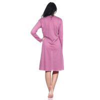 Damen Nachtkleid Nachthemd Sleepshirt mit Knopfleiste; Altrosa XXXL
