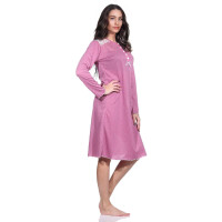 Damen Nachtkleid Nachthemd Sleepshirt mit Knopfleiste; Altrosa XXXL