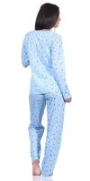 Damen Pyjama in klassischer Form mit Knopfleiste
