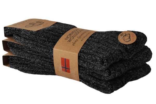 3 Paar Norweger Wollsocken Wintersocken, Plüschsohle, 39-42 43-46