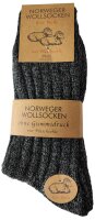 3 Paar Norweger Wollsocken Wintersocken, Plüschsohle Anthrazit/39-42