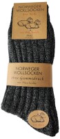 3 Paar Norweger Wollsocken Wintersocken, Plüschsohle Anthrazit/43-46