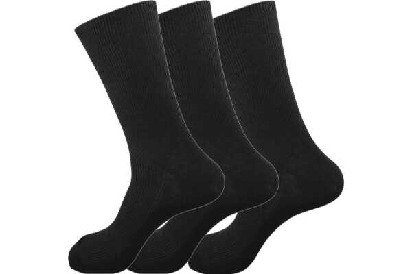 3 Paar Socken in klassischer Form  Freizeit Anzug Business; 43-46 Schwarz
