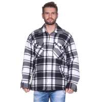 Herren Holzfäller Hemd Thermohemd Sweatshirt Fleece Kariert Jacke, Gr. Grafit-Weiß/M