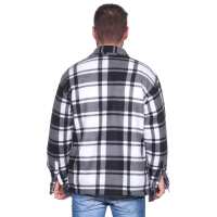 Herren Holzfäller Hemd Thermohemd Sweatshirt Fleece Kariert Jacke, Gr. Grafit-Weiß/M