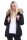 Damen Winterjacke Fellimitat Langarm Jacke Outerwear; Schwarz 32