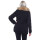 Damen Winterjacke Fellimitat Langarm Jacke Outerwear; Schwarz 36