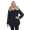 Damen Winterjacke Fellimitat Langarm Jacke Outerwear; Schwarz 40