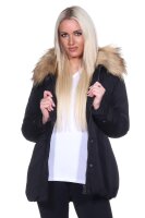 Damen Winterjacke Fellimitat Langarm Jacke Outerwear;...