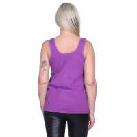 Damen Unterhemd mit Spitze Baumwolle; Violett/S