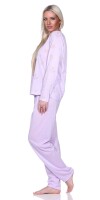 Damen Pyjama lang zweiteiliger Schlafanzug; Flieder XL