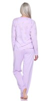 Damen Pyjama lang zweiteiliger Schlafanzug; Flieder XL