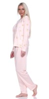 Damen Pyjama lang zweiteiliger Schlafanzug; Aprikose XXL