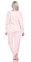 Damen Pyjama lang zweiteiliger Schlafanzug; Aprikose XXL