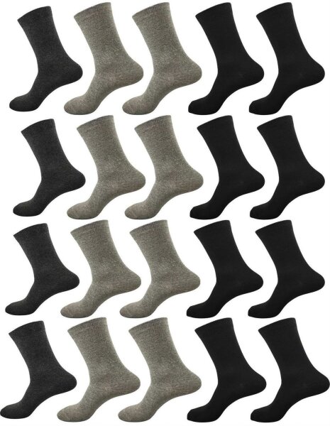 Herren Business Socken Baumwolle ohne Gummi; 20 Paar 39-42 Mehrfarbig